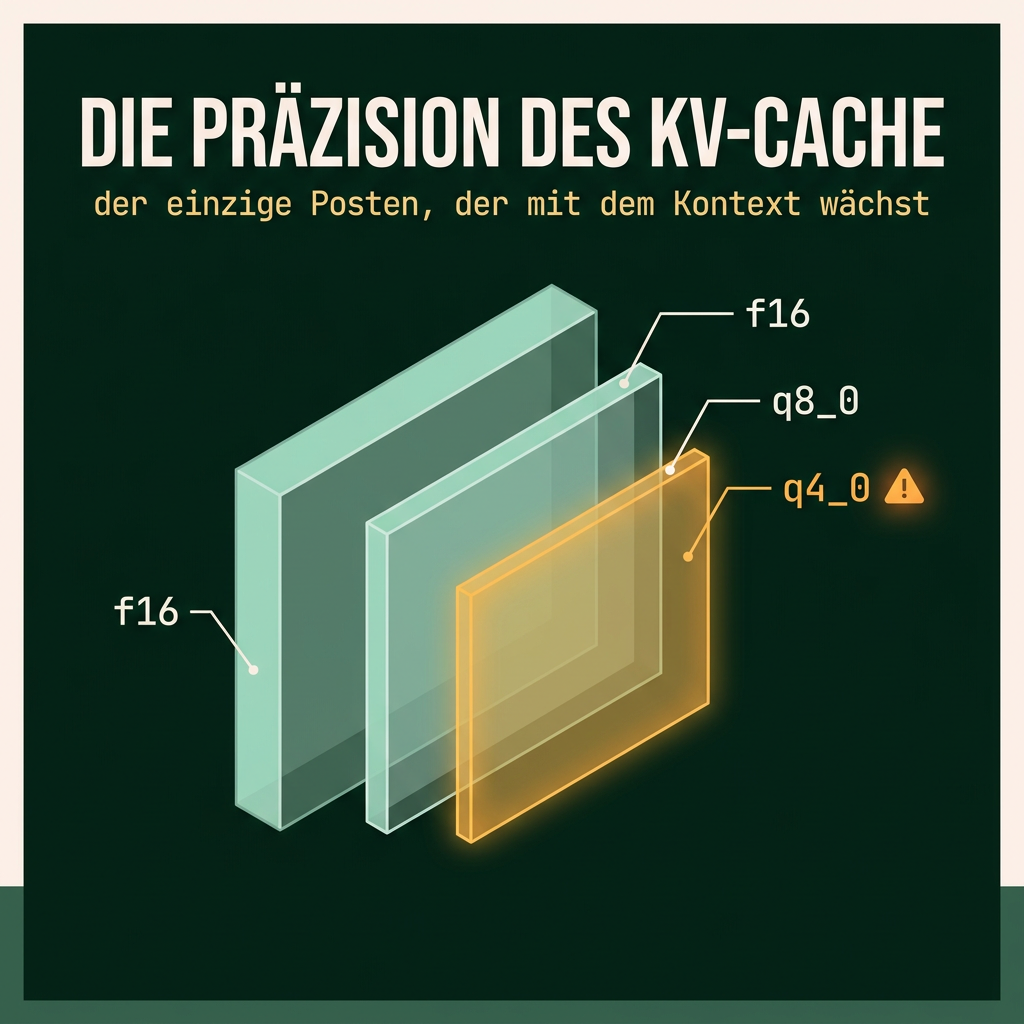 Drei unterschiedlich dicke Schichten f&uuml;r f16, q8_0 und q4_0.